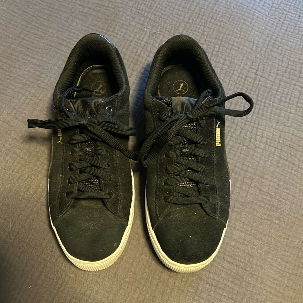 Puma black suede sneakers